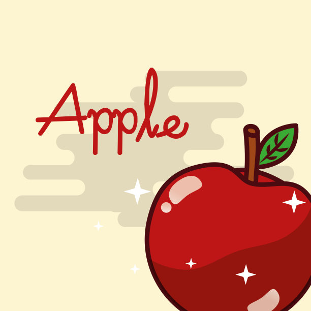 苹果水果美味闪亮的海报图片下载