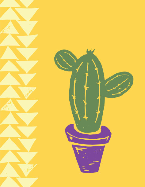 手工制作的仙人掌打印图片下载