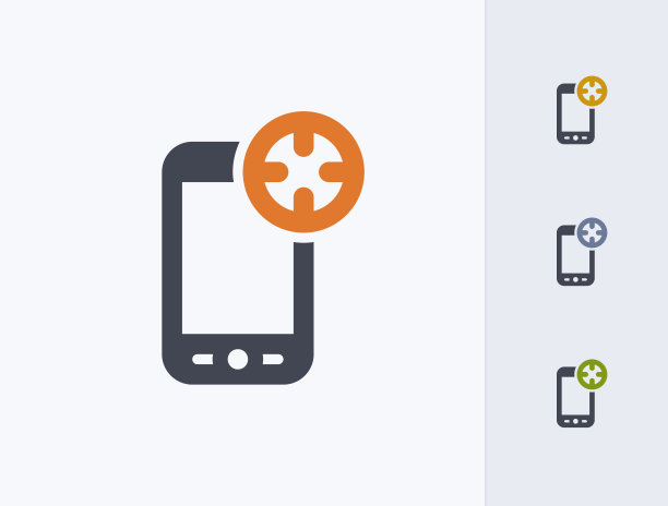目标在手机上-字形Duo图标图片下载