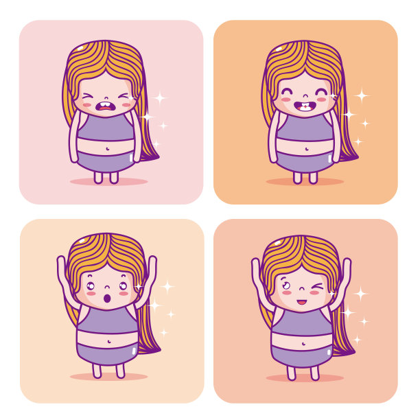 可爱女孩emojis图片下载