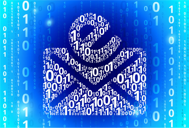 电子邮件信件二进制代码蓝色向量模式背景图片下载