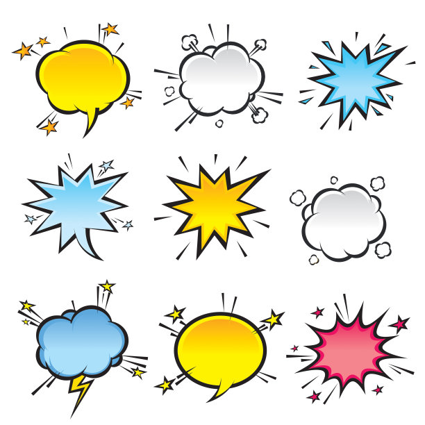 一组喜剧演讲泡泡图片下载