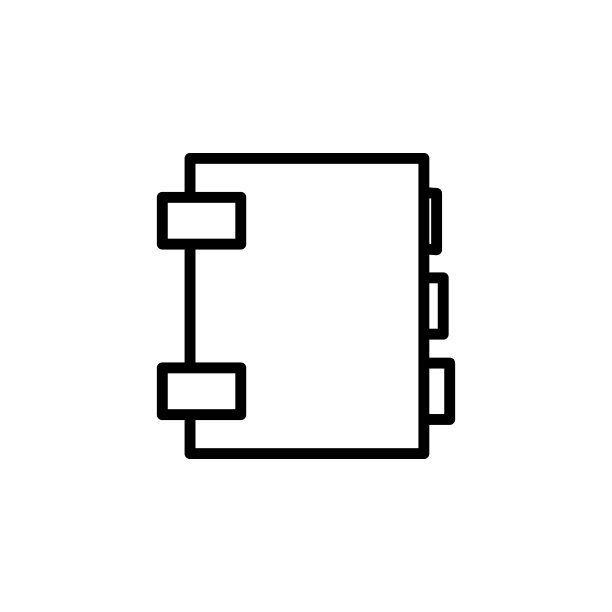 笔记本图标。移动概念和web应用程序的极简图标元素。细线图标用于网站设计和开发，应用程序开发图片下载