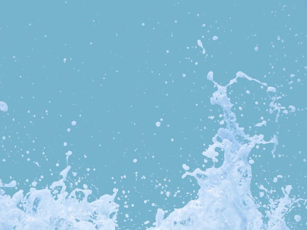 采用裁剪路径在蓝色背景上分离海浪溅水图片下载