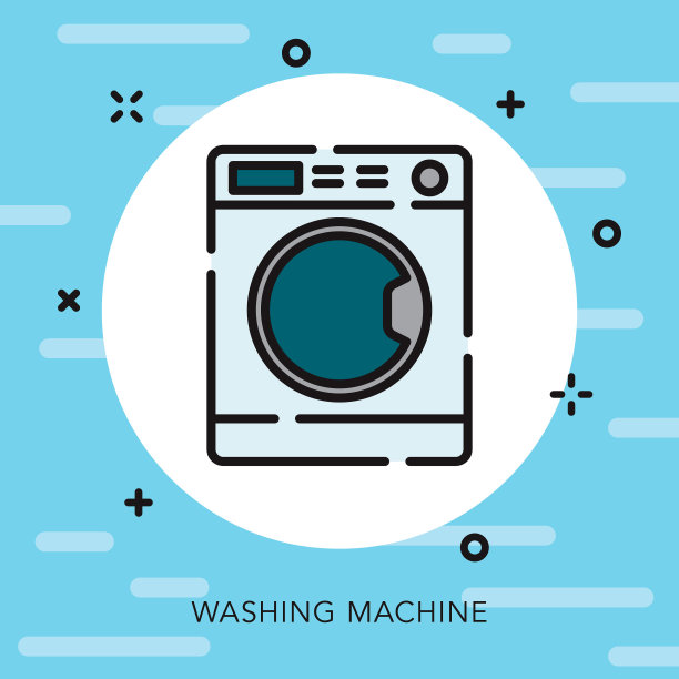 洗衣机打开轮廓清洁用品图标图片下载