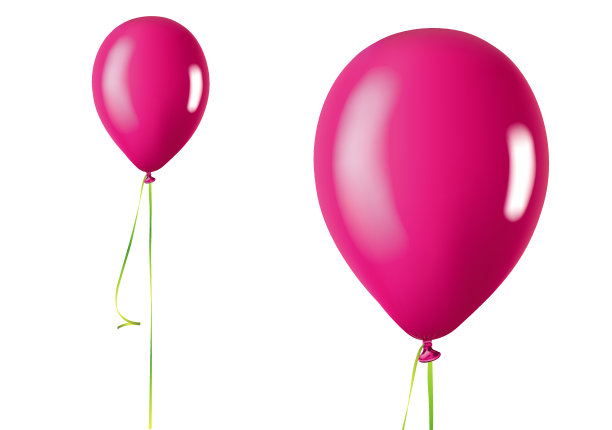粉红色气球孤立在白色背景上。矢量图图片下载