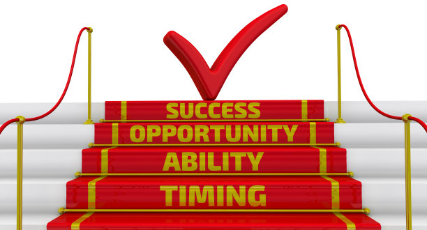时机，能力，机会，成功。台阶上的铭文图片下载