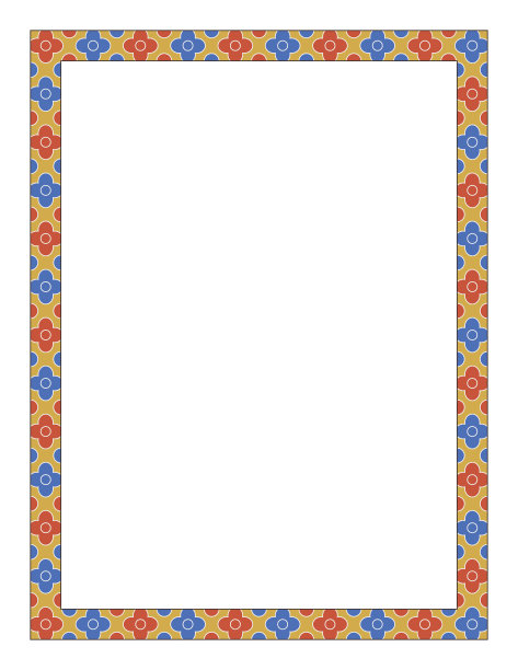 几何花卉中世纪手稿边界图片下载