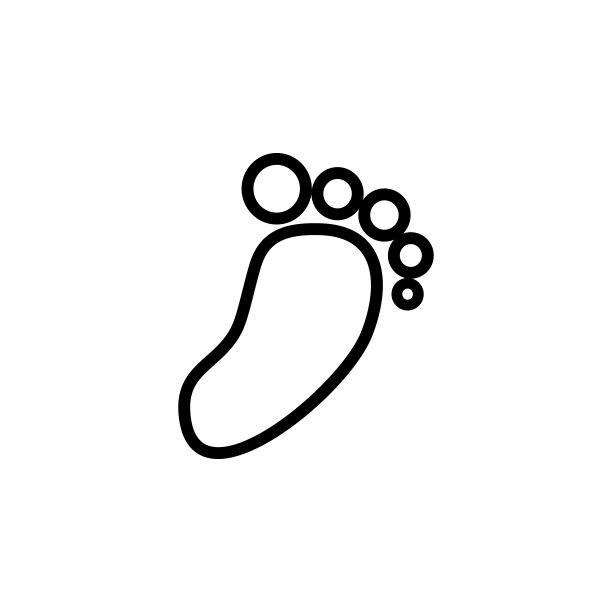 脚印简约图标元素，适用于移动概念和Web应用，细线图标图片下载