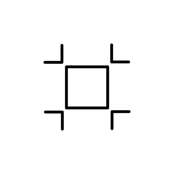 居中标志图标。移动概念和Web应用程序的简约图标元素。网站设计和开发、应用程序开发的细线图标图片下载