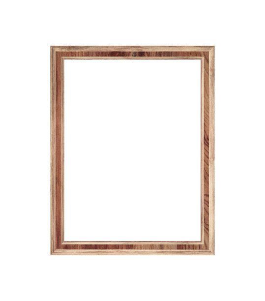 木制画框孤立在白色背景上。图片下载