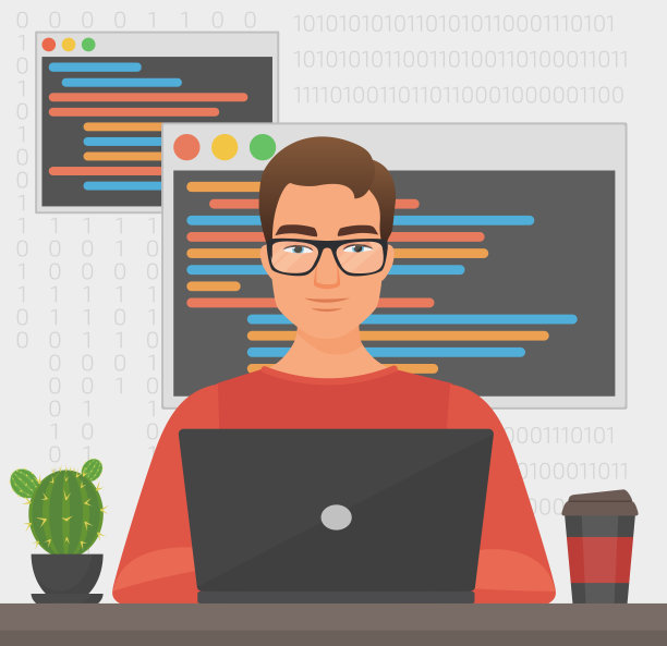 程序员正在处理笔记本电脑的代码。程序员编码。图片下载