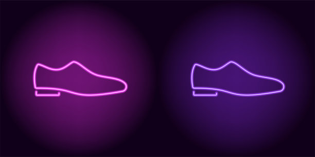 霓虹男鞋在紫色和紫色的颜色图片下载