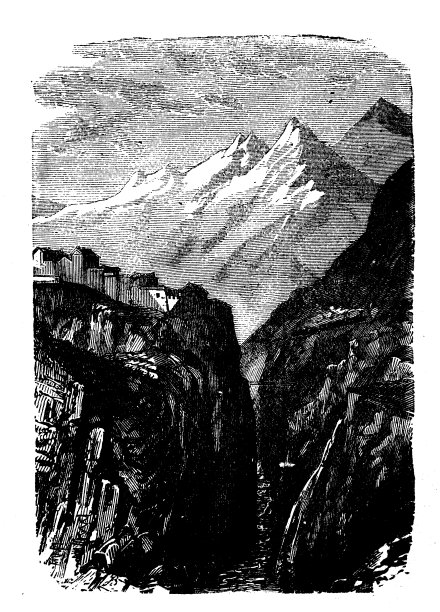 古董版画插图:塞尼斯山铁路图片下载