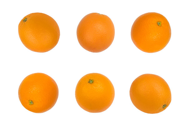 成熟的橙子新鲜的橙子，孤立在白色背景上。模式图片下载