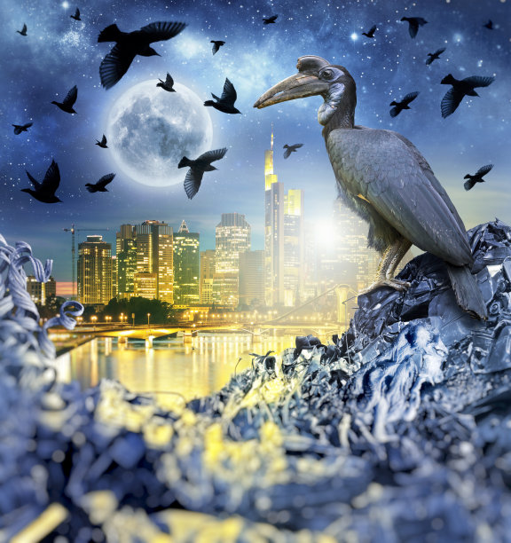 法兰克福，德国，晚上的世界末日图片下载