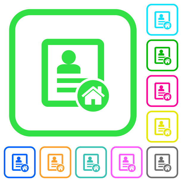 联系地址鲜艳的彩色平面图标图片下载