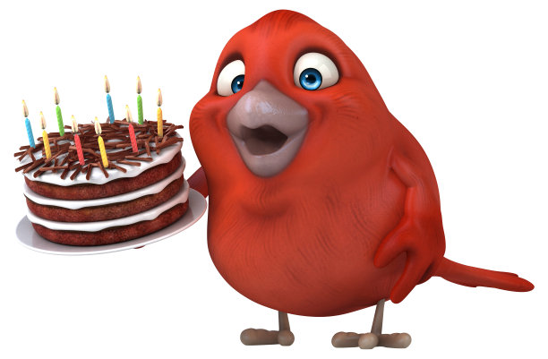 有趣的鸟- 3D插图图片下载