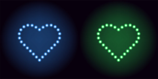 蓝色和绿色的霓虹点心图片下载