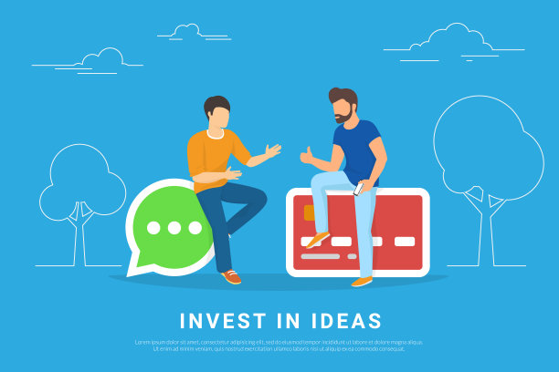 创意概念插图两个年轻人谈论新图片下载