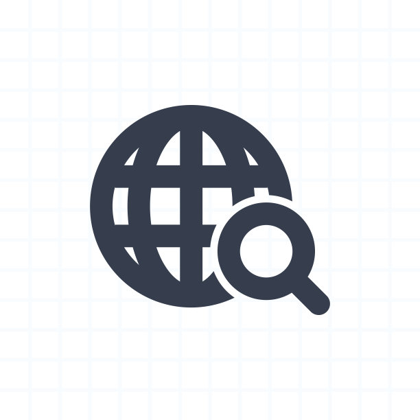 网格地球仪和放大镜-段图标图片下载