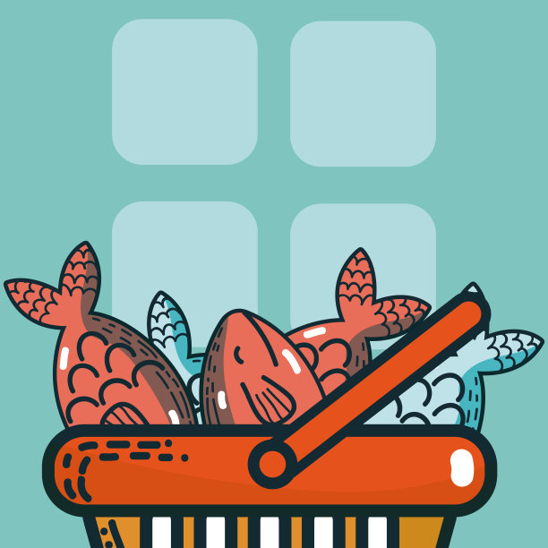 篮子与海鲜超市产品图片下载