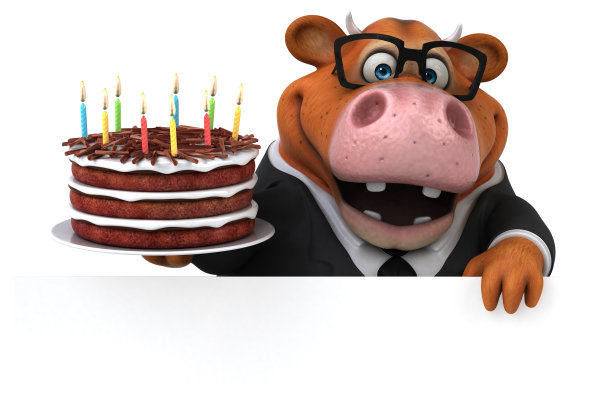 有趣的牛- 3D插图图片下载