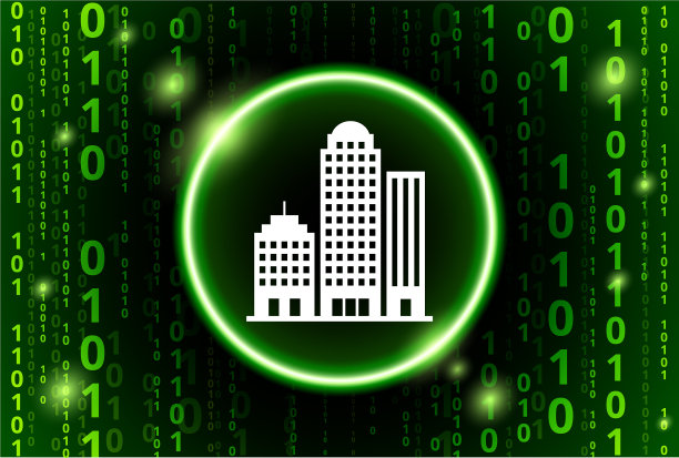 办公楼二进制码矢量模式背景图片下载