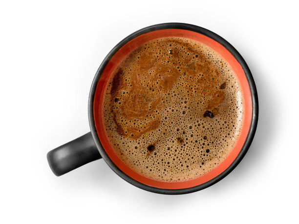 大咖啡杯俯视图孤立图片下载