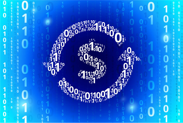 货币流通二进制码蓝色矢量模式背景图片下载