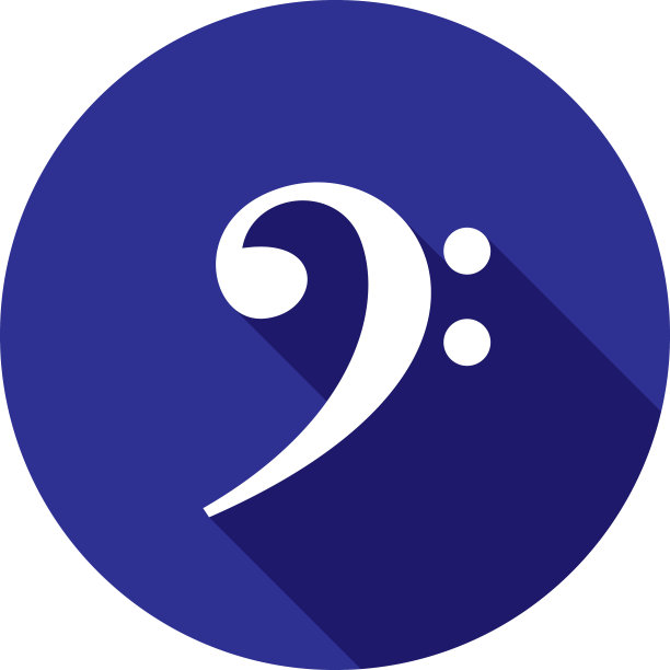 低音谱号图标剪影图片下载