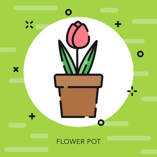 郁金香开放轮廓园艺图标图片下载