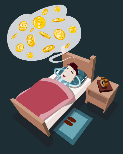 睡觉的人梦到钱素材图片