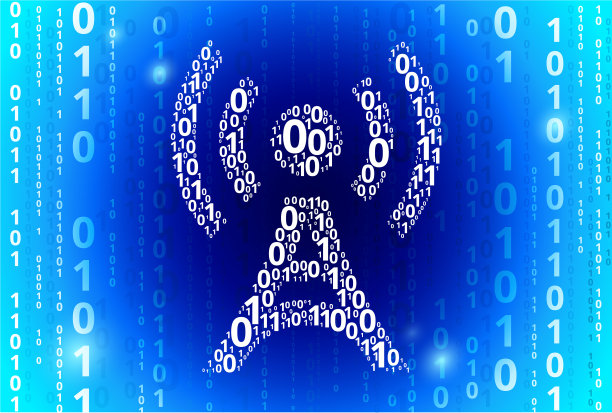 广播塔二进制码蓝色矢量模式背景图片下载