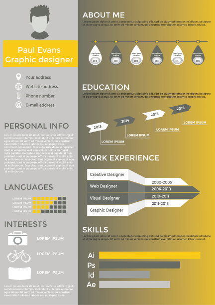 简单的简历和信息图表图片下载