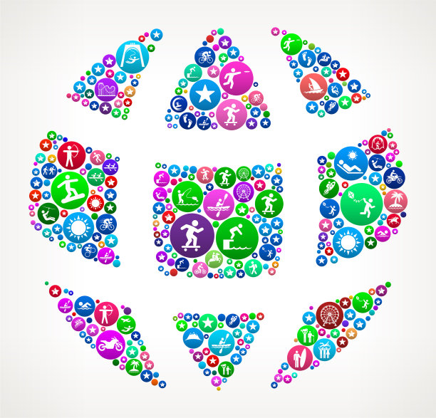 全球冒险旅行矢量图标模式图片下载