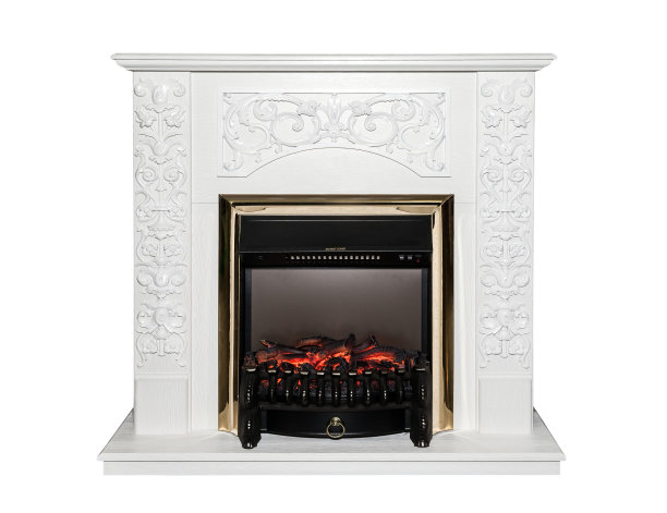 壁炉孤立在白色背景上图片下载