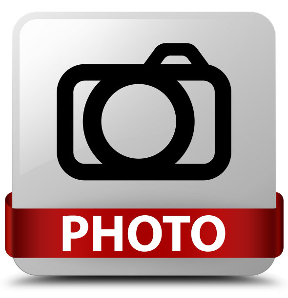 照片(相机图标)白色方形按钮中间是红色缎带图片下载
