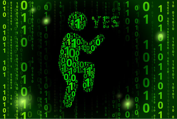 是的，简笔图二进制代码矢量模式背景图片下载