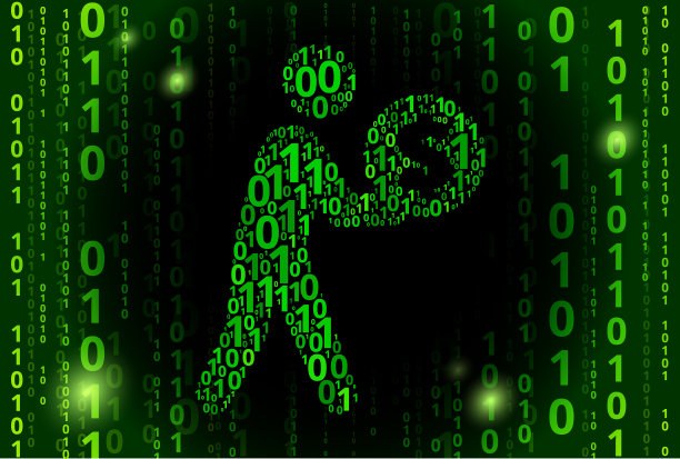 持有货币二进制码矢量模式背景图片下载