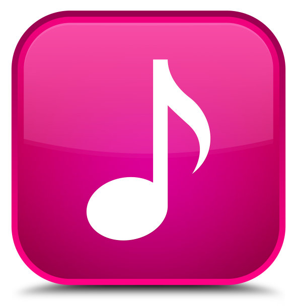 音乐图标特殊的粉色方形按钮图片下载