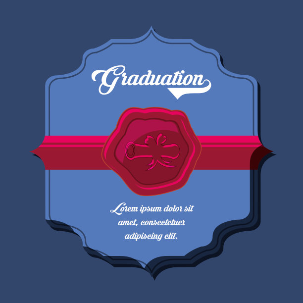 带蜡封的毕业卡片图片下载