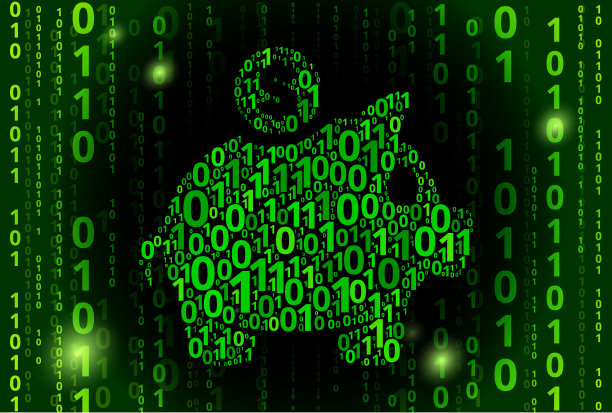 小猪银行二进制代码向量模式背景图片下载