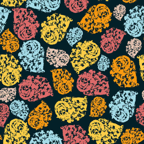 无缝彩色图案与垃圾纹理螺旋蜗牛壳图片下载