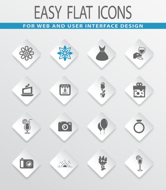 8个三月图标集图片下载