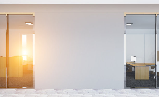 现代会议室。3 d渲染…日落图片下载