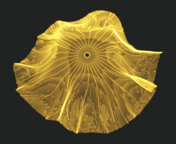 动态粒子数组。3D技术风格。抽象的背景。矢量插图。图片下载