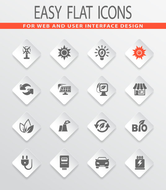 替代能源图标套装图片下载