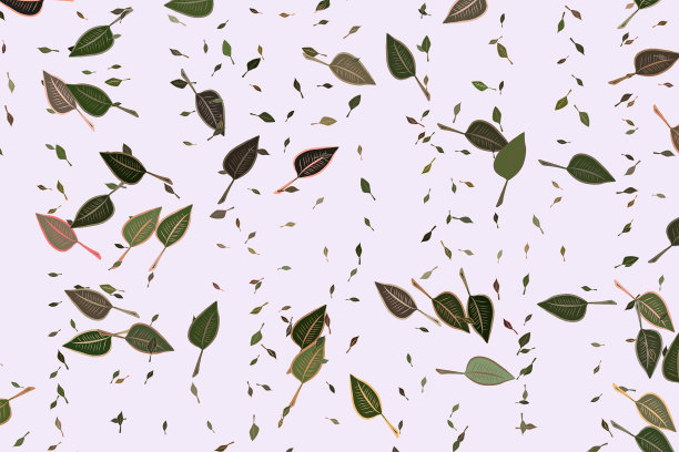 叶子的形状绘图，抽象的背景图案。风格，细节，马赛克和设计。图片下载