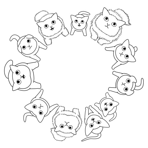 坐着的猫向上看一圈图片下载